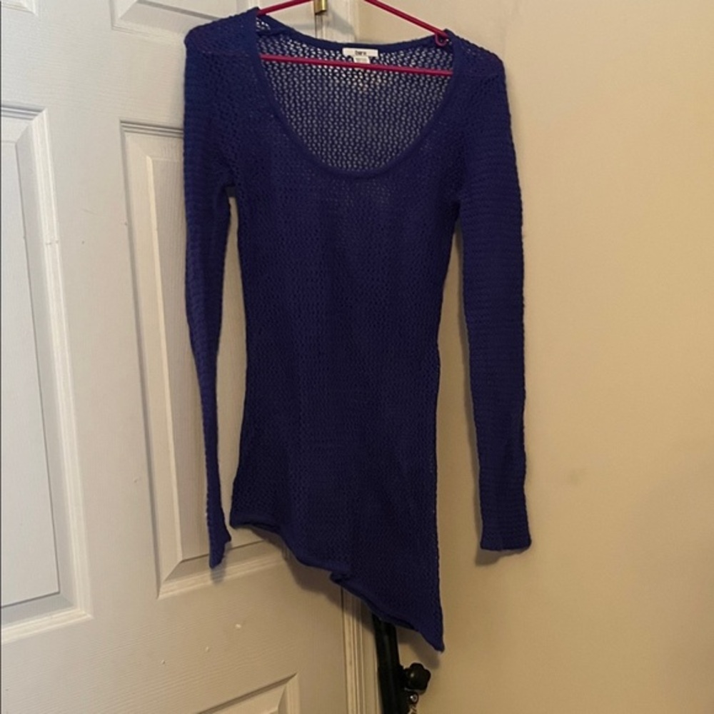 Bar III Purple Knit Long Sleeve Top